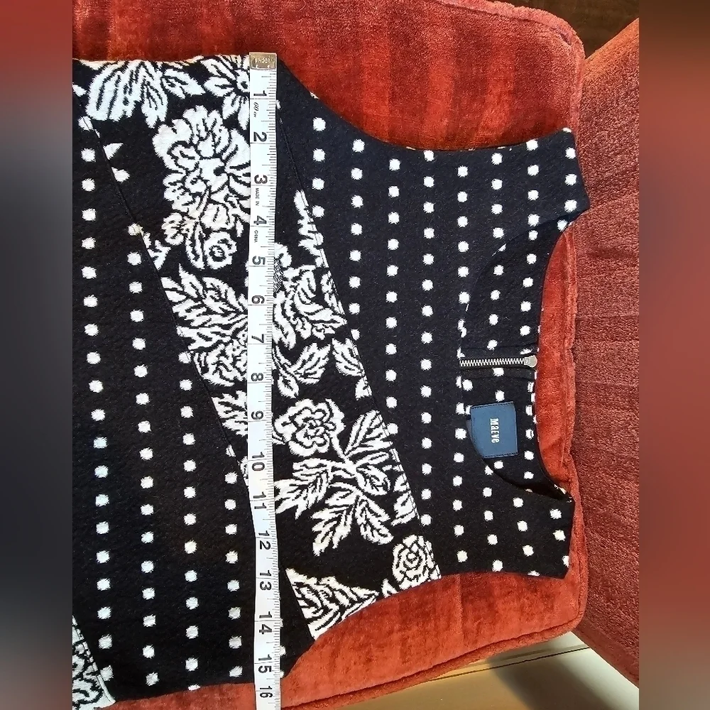 Maeve Anthropologie Floral Dot Sleeveless Sheath Dress Black and White Sz Small - Picture 8 of 12